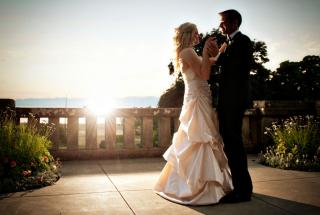 First dance on the terrace at Hatley Castle