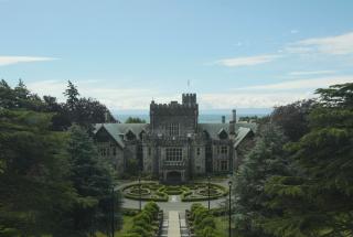 Iconic view of Hatley Castle