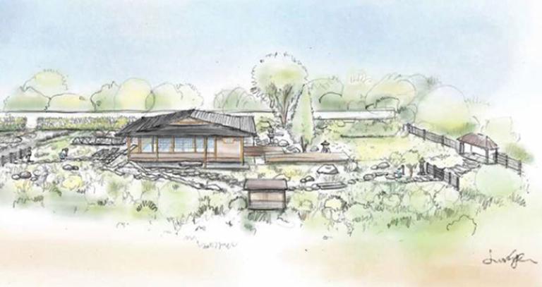 Sketch of the Japanese Teahouse at Royal Roads